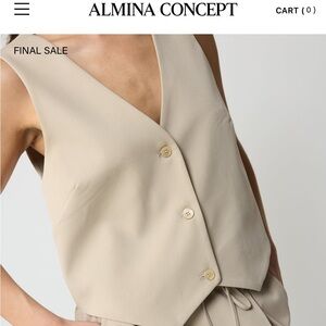 Almina Concept sz XS Tencel Vest Gilet in Beige